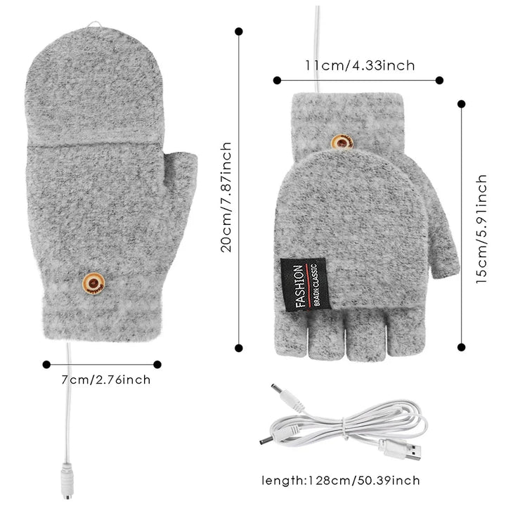 USB Heated Gloves Hand Warmer Gloves Electric Heated Gloves