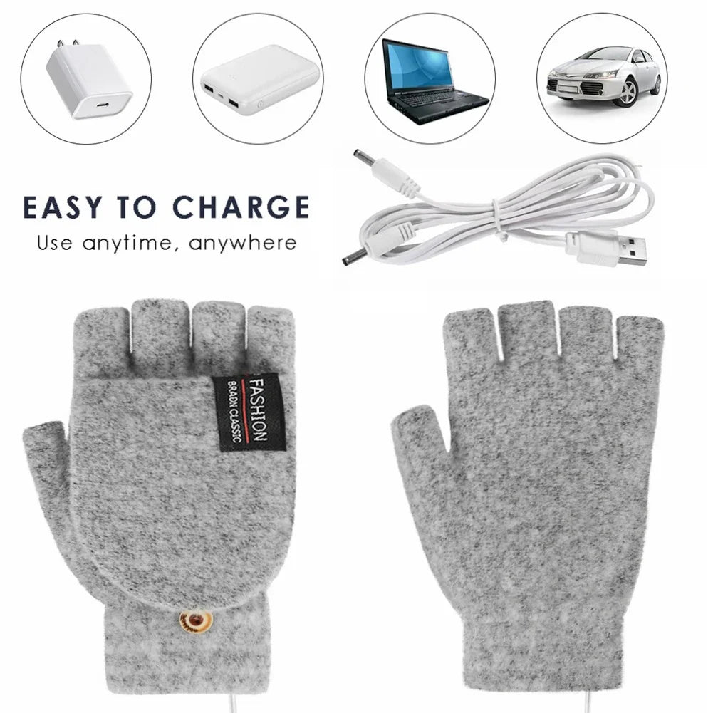 USB Heated Gloves Hand Warmer Gloves Electric Heated Gloves