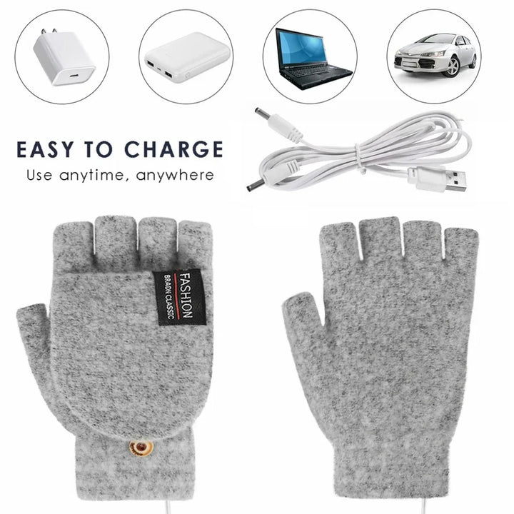 USB Heated Gloves Hand Warmer Gloves Electric Heated Gloves