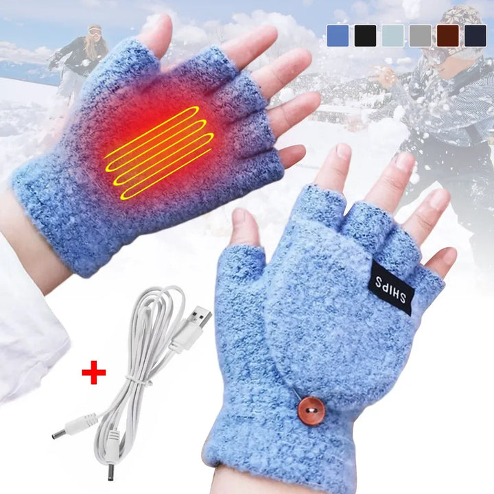 USB Heated Gloves Hand Warmer Gloves Electric Heated Gloves