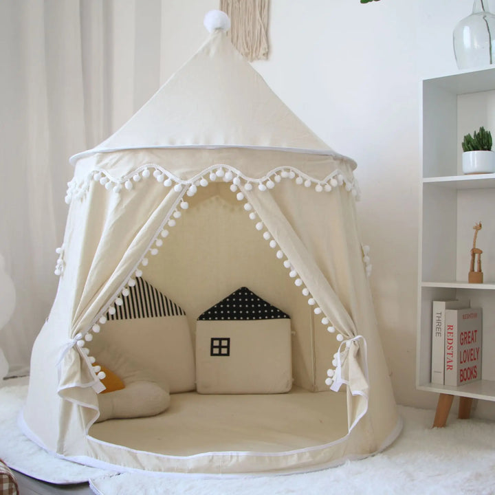 Circular Plush Play Tent for Kids Indoor Outdoor