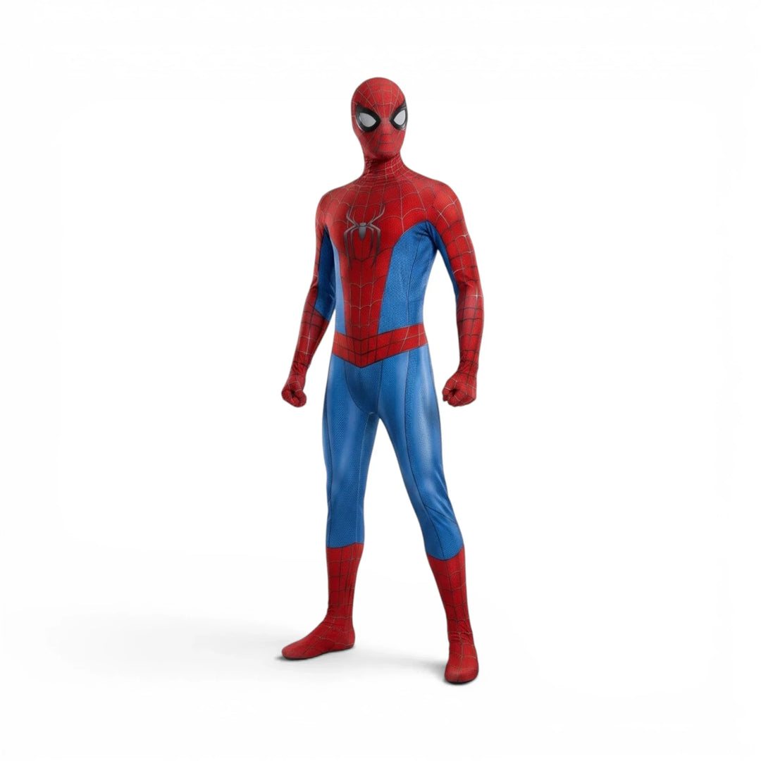 Spiderman Costume Red Blue Jumpsuit Kids Adults Halloween Cosplay