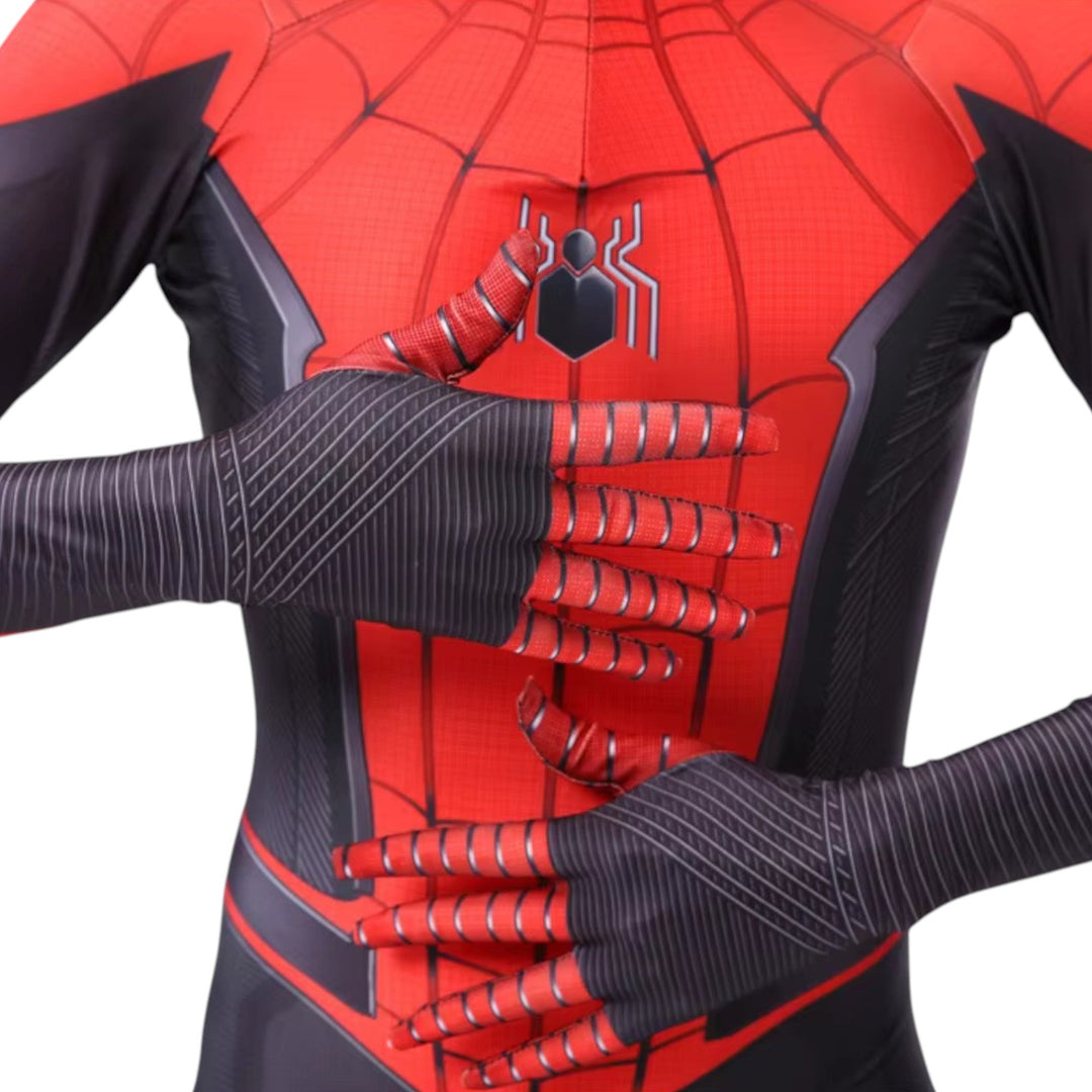 Spiderman Costume Red Black Bodysuit Kids Adults Halloween Cosplay