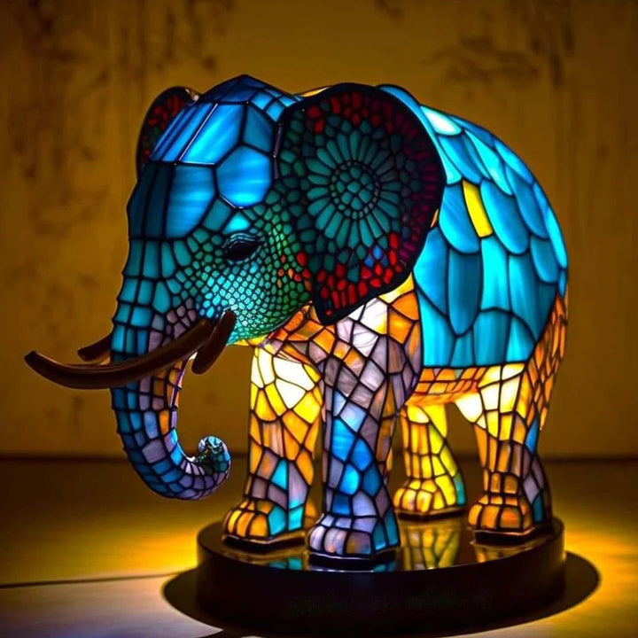 Stained Glass Animal Table Lamp LED Accent Light