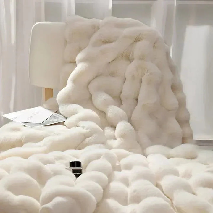 Faux Fur Throw Blanket Plush Soft Warm Decorative Blanket