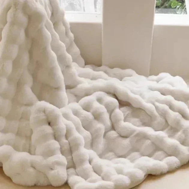 Faux Fur Throw Blanket Plush Soft Warm Decorative Blanket