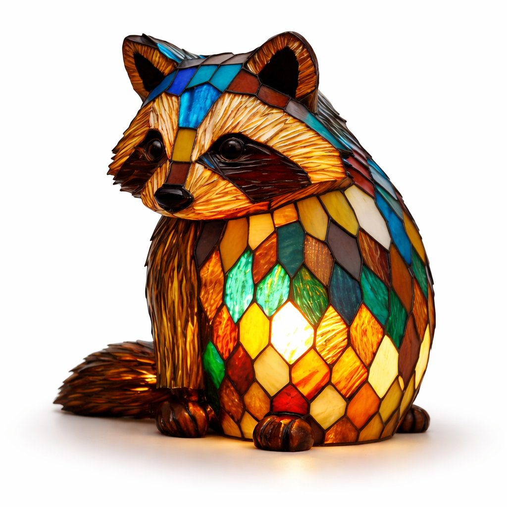 Stained Glass Animal Table Lamp LED Accent Light