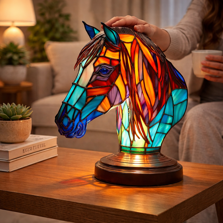 Stained Glass Animal Table Lamp LED Accent Light