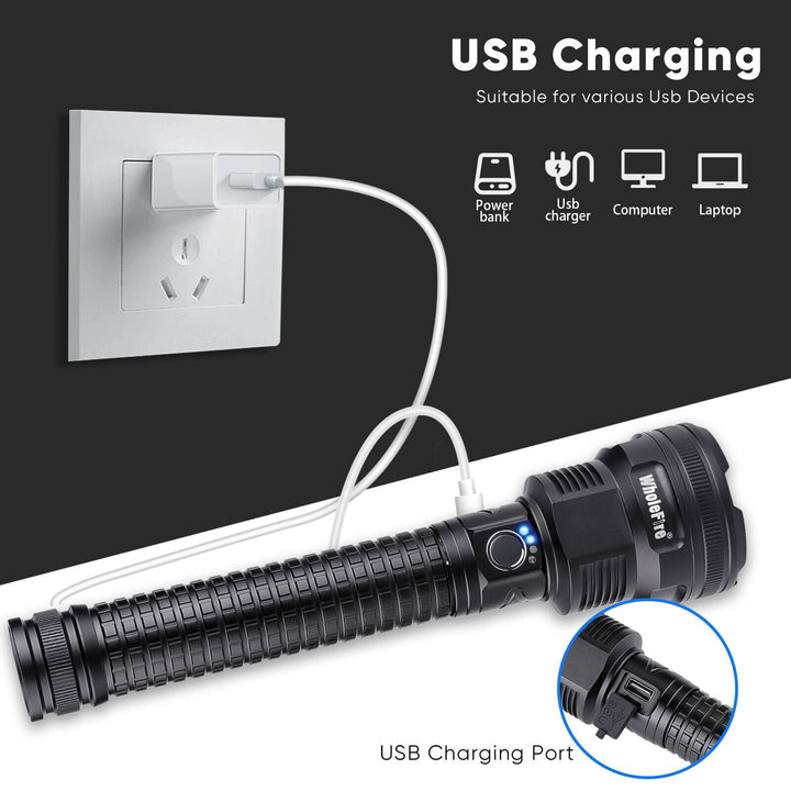 LED Rechargeable USB Handheld Flashlight Torch High Lumen