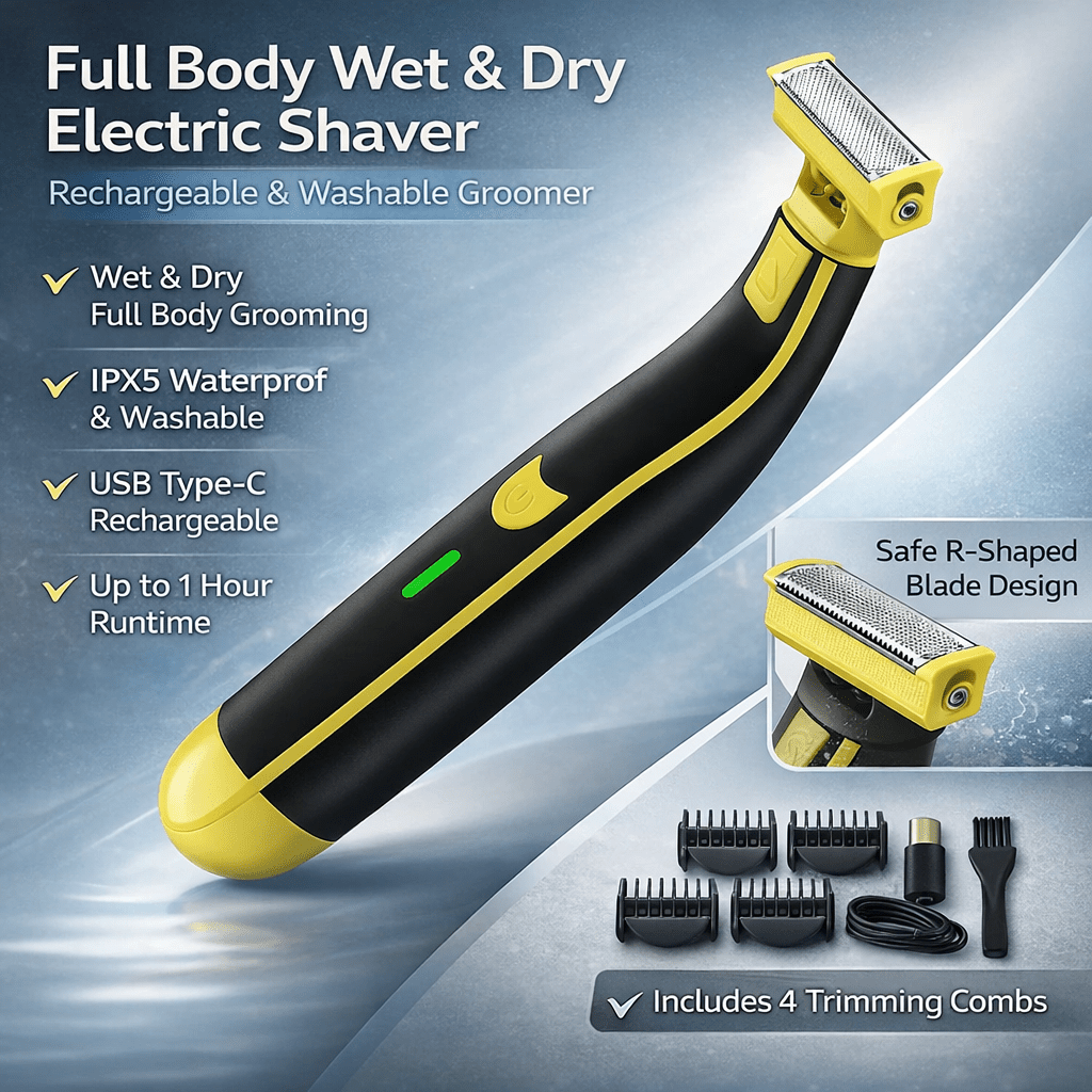 Rechargeable Electric Wet Dry Full Body Shaver
