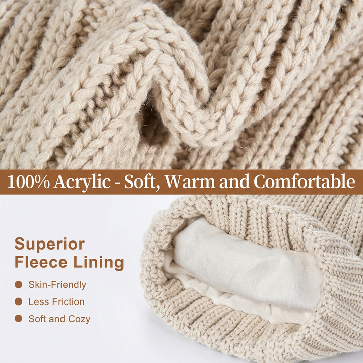 3 Piece Winter Knit Hat Scarf and Touchscreen Gloves Set