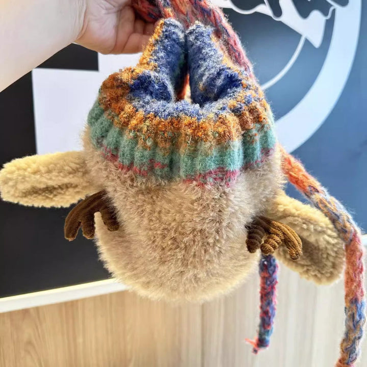Women Knit Beanie Hat with Antlers Winter Knit Hat Accessory