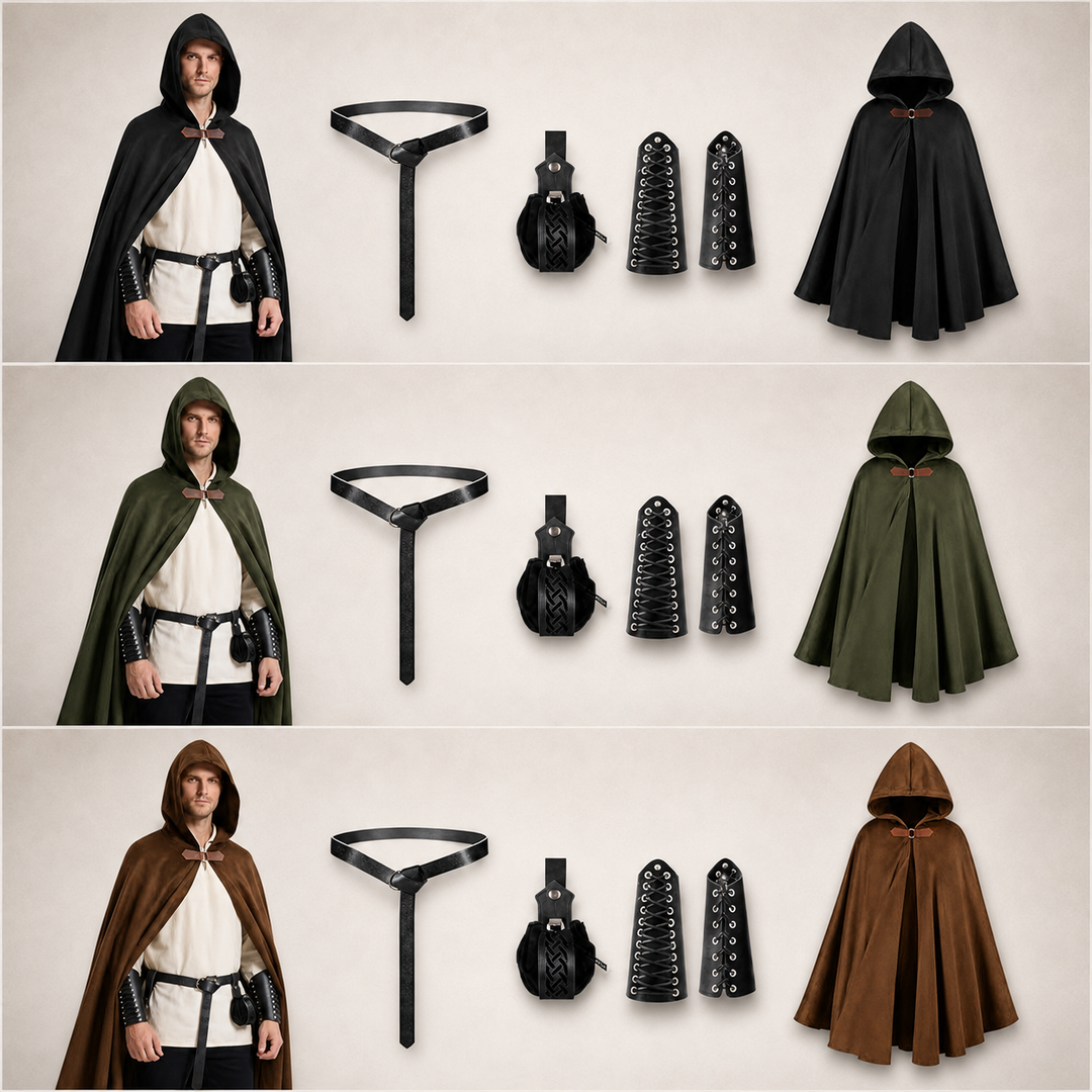 Medieval Hooded Cape Renaissance Halloween Costume