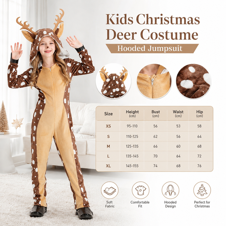 Rudolph Reindeer Kids Christmas Costume Fleece Romper