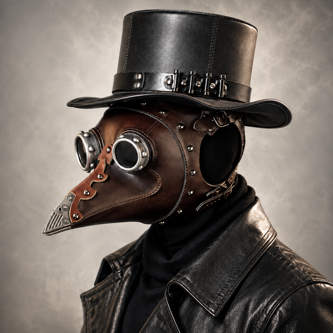 Plague Doctor Mask and Hat Steampunk Halloween Scary