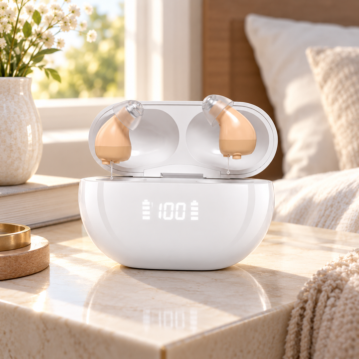 Rechargeable Sound Amplifier Hearing Aids Discreet In Ear Bluetooth