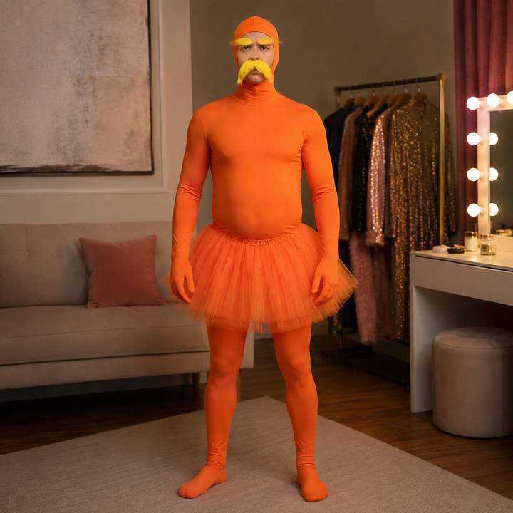 Orange Bodysuit Costume Funny Character Halloween Cosplay