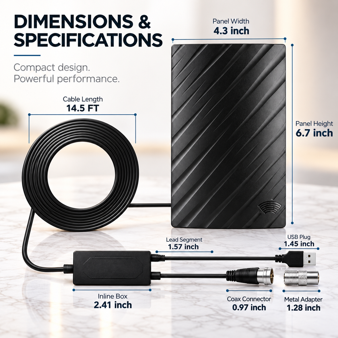 4K Indoor TV Aerial Long Range HD Antenna for Free Channels