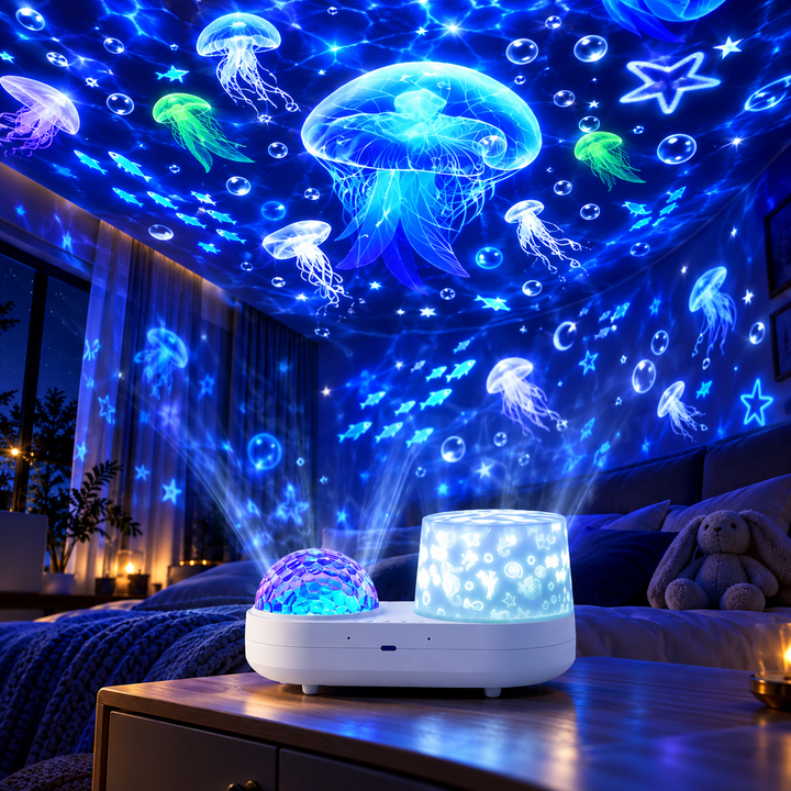 Ocean Star Projector Night Light for Kids Room 360 Rotation