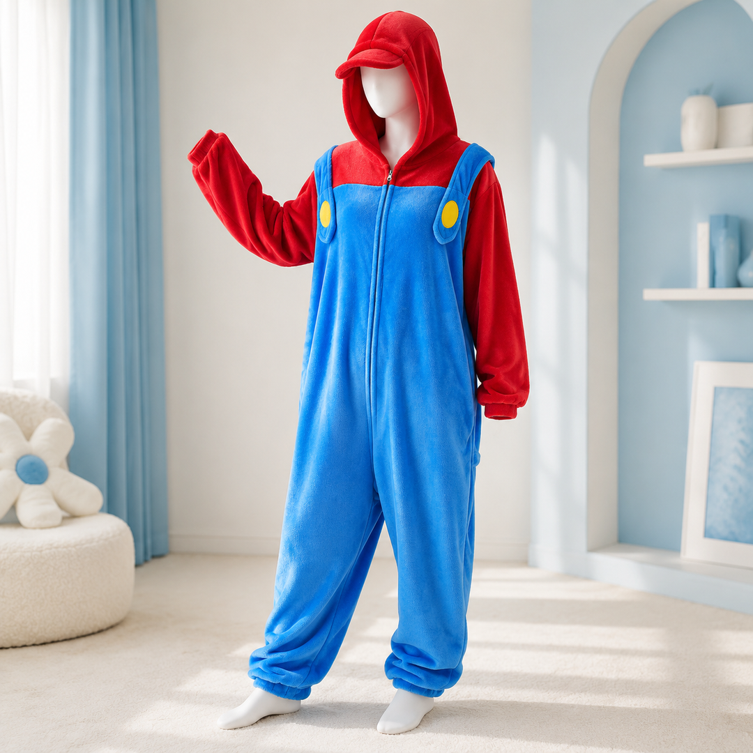 Kids Mario and Luigi Onesie Pyjamas Cosplay Sleepwear