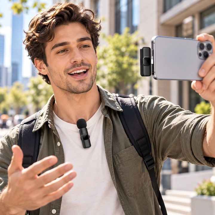 Mini Wireless Lavalier Microphone for Phone Content Creators