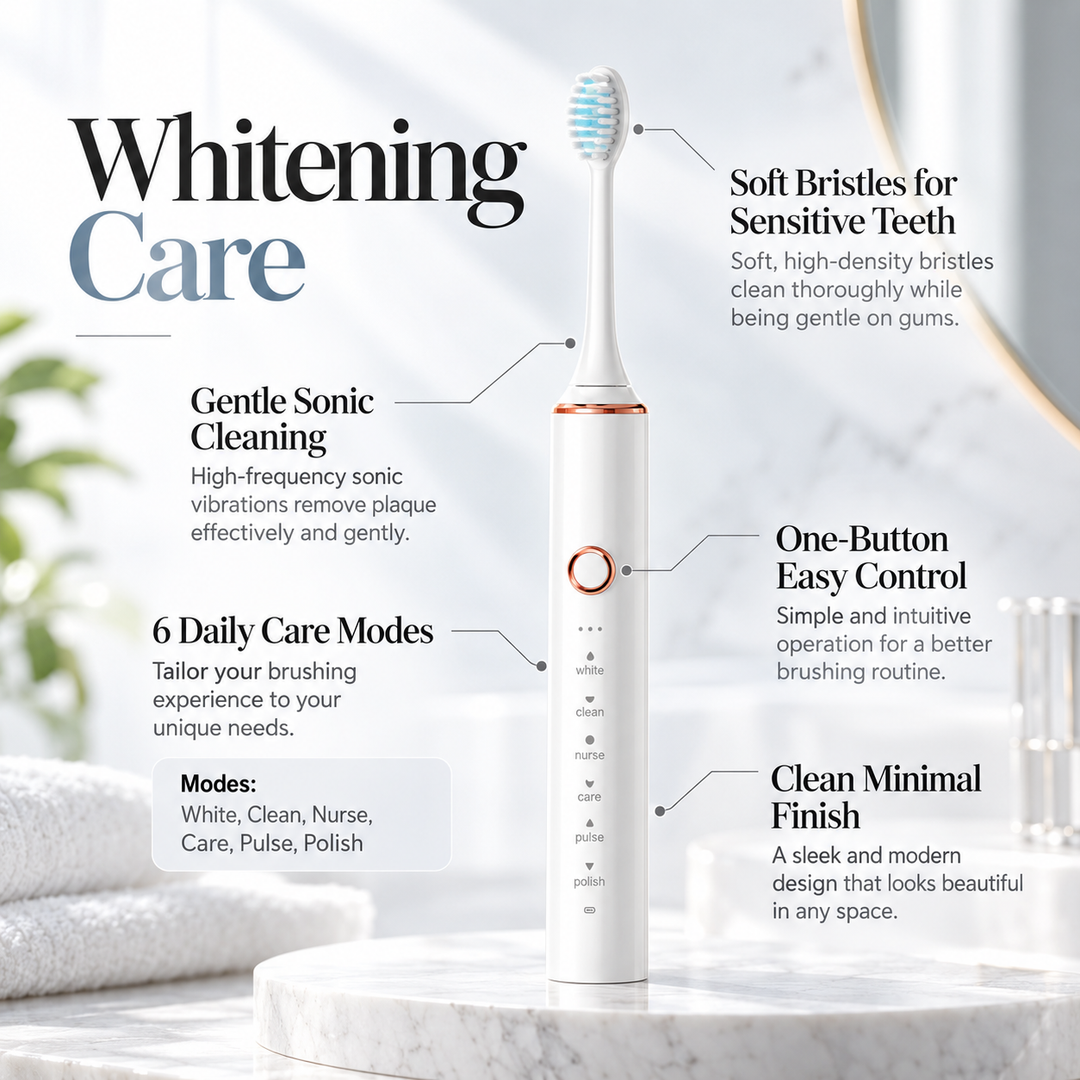 Sonic Electric Toothbrush Rechargeable Multiple Modes Heads