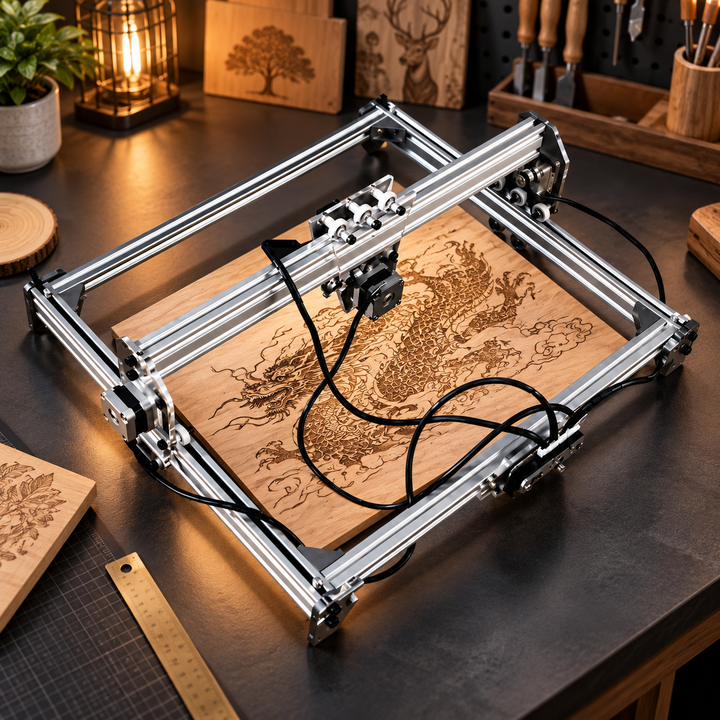 Laser Engraving Machine 3000mW Blue CNC Wood Engraver Cutter