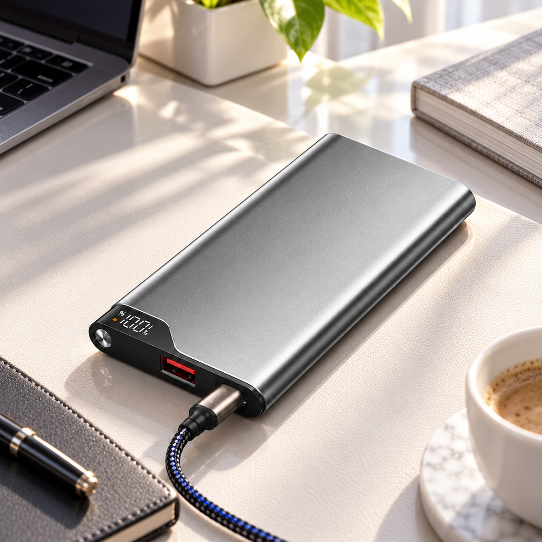 All in One Power Bank 10000mAh with 4 Built In Cables Fast Charger