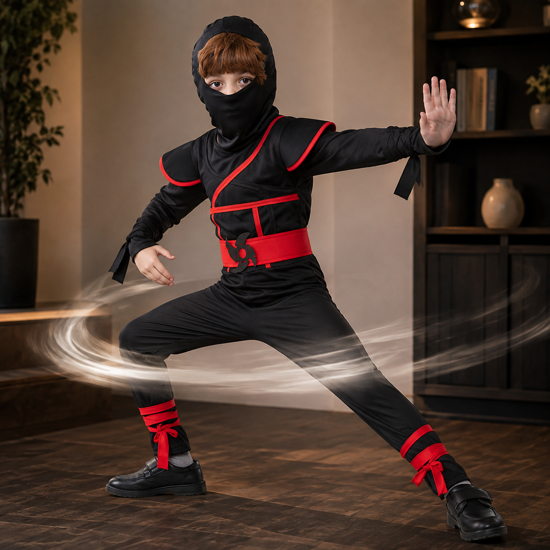 Kids Ninja Costume Muscle Bodysuit Halloween Boys