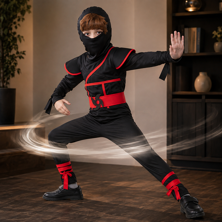 Kids Ninja Costume Muscle Bodysuit Halloween Boys