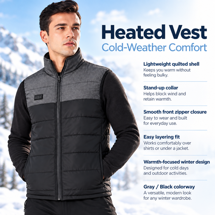 Heated Gilet Rechargeable Body Warmer Vest with Battery Pack