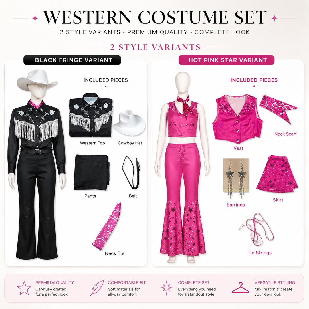Western Cowgirl Costume Set Adults Halloween Cosplay