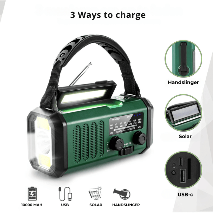 Emergency Solar Powered Radio USB Charger Portable Device