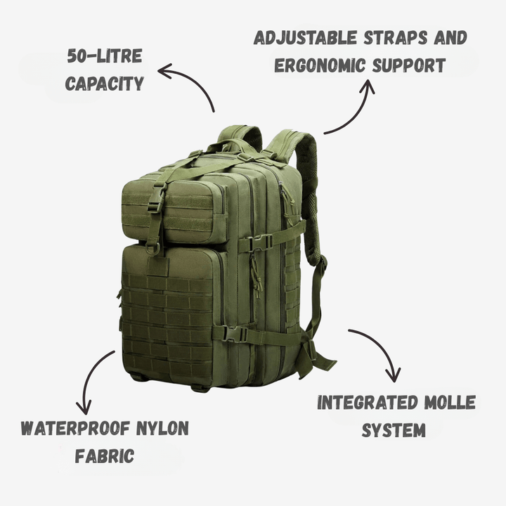 Waterproof Hiking Backpack 50 Liter Outdoor Backpack