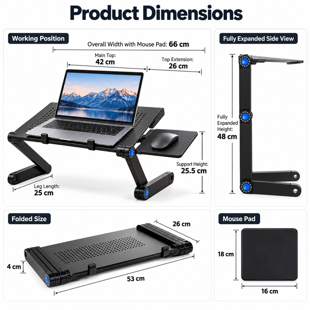 Adjustable Laptop Stand for Couch Bed Portable Lap Desk