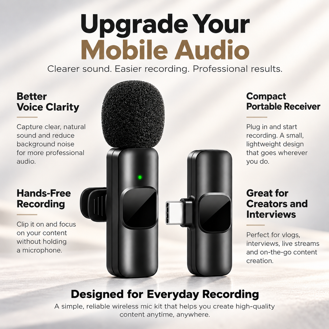 Mini Wireless Lavalier Microphone for Phone Content Creators