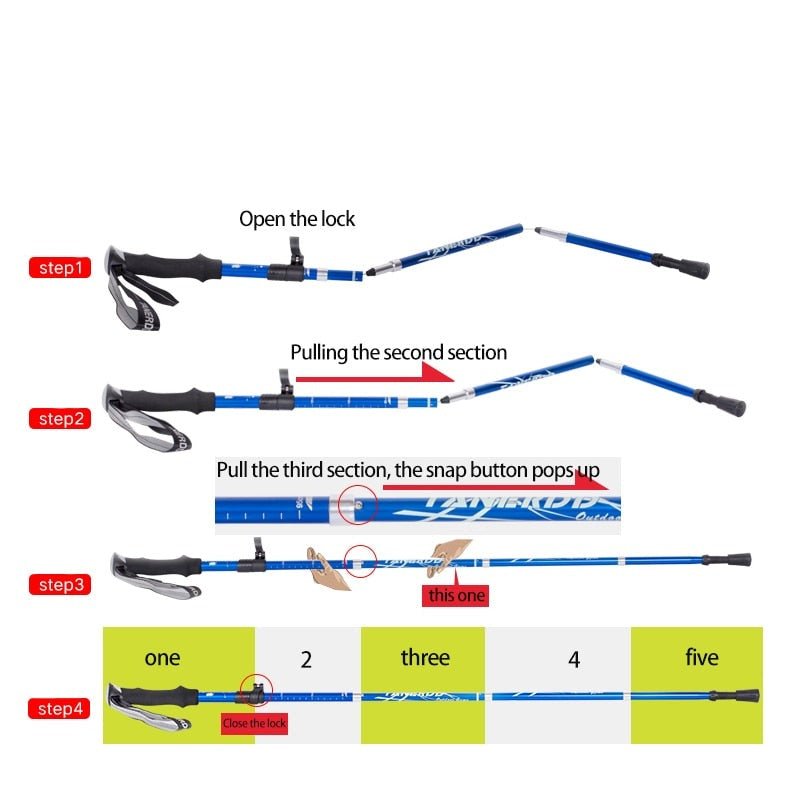 Adjustable Foldable Telescopic Trekking Poles Hiking Poles