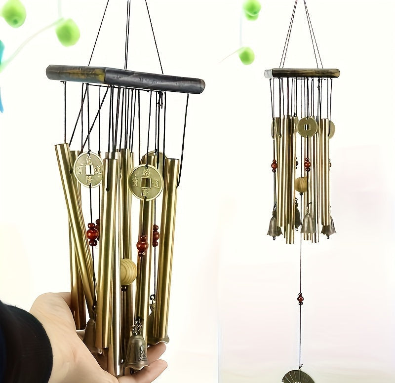 Copper Bell Wind Chime with Aluminum Tubes Outdoor Wind Chime Decor