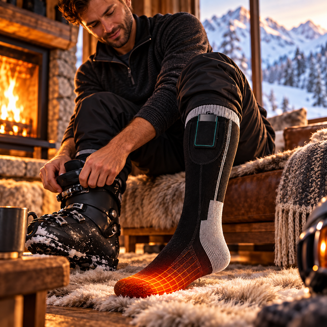 Rechargeable Heated Ski Socks Electric Thermal Skiing Snowboard