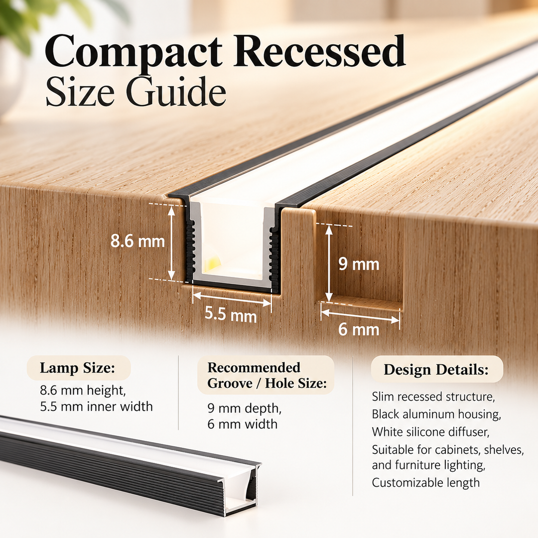 Ultra Thin LED Under Cabinet Light Bar Kitchen Strip Lighting