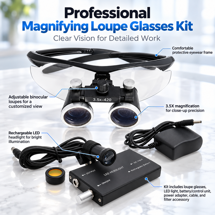 Dental Loupes Magnifier LED Headlight for Precision Close Work