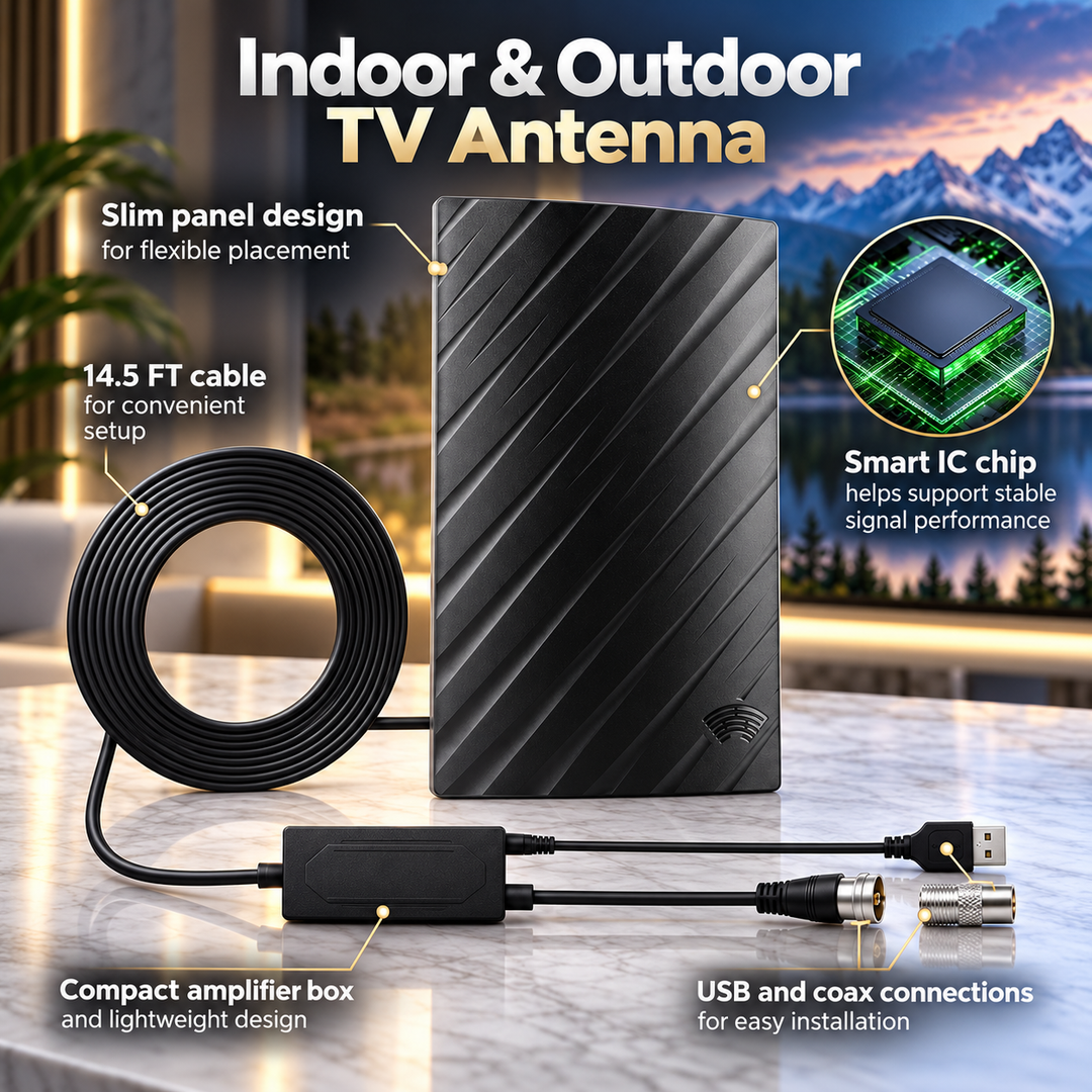 4K Indoor TV Aerial Long Range HD Antenna for Free Channels