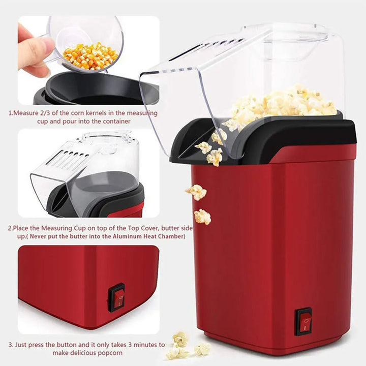Electric Automatic Popcorn Maker Machine Popcorn Popper Kitchen Appliance