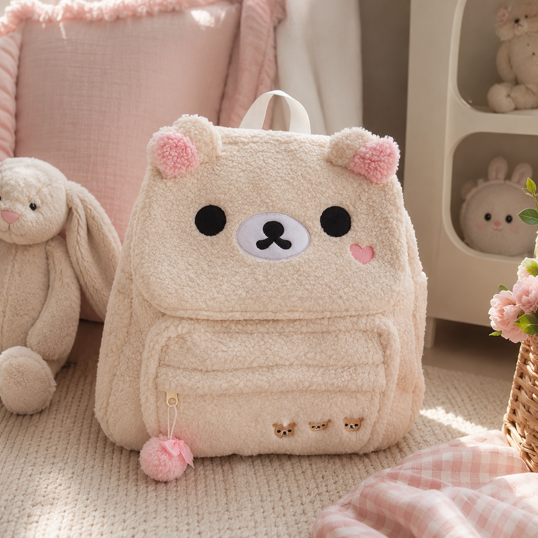 Rilakkuma Girls Large Capacity Plush School Backpack