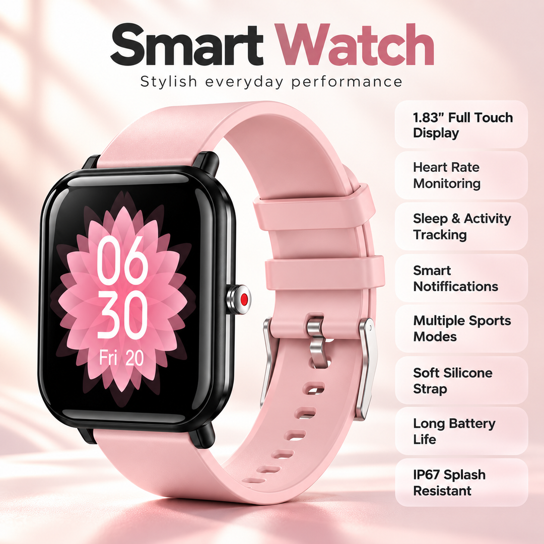 Waterproof Fitness Smart Watch Heart Rate Activity and Sleep Tracker