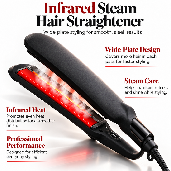 Professional Hair Straightener Infrared Steam Ceramic Styler