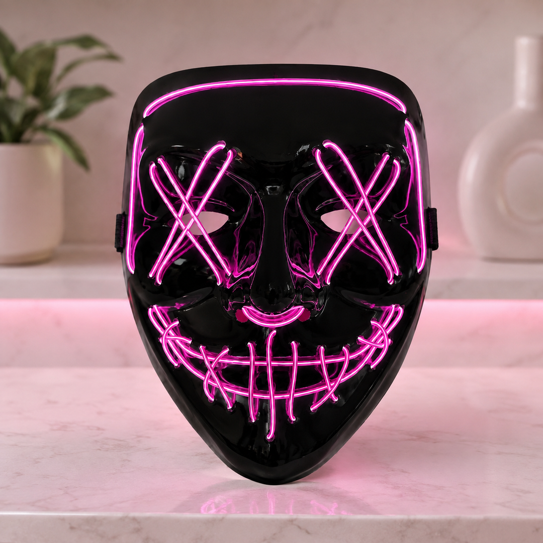 LED Purge Mask Light Up Halloween Scary Glow Adult