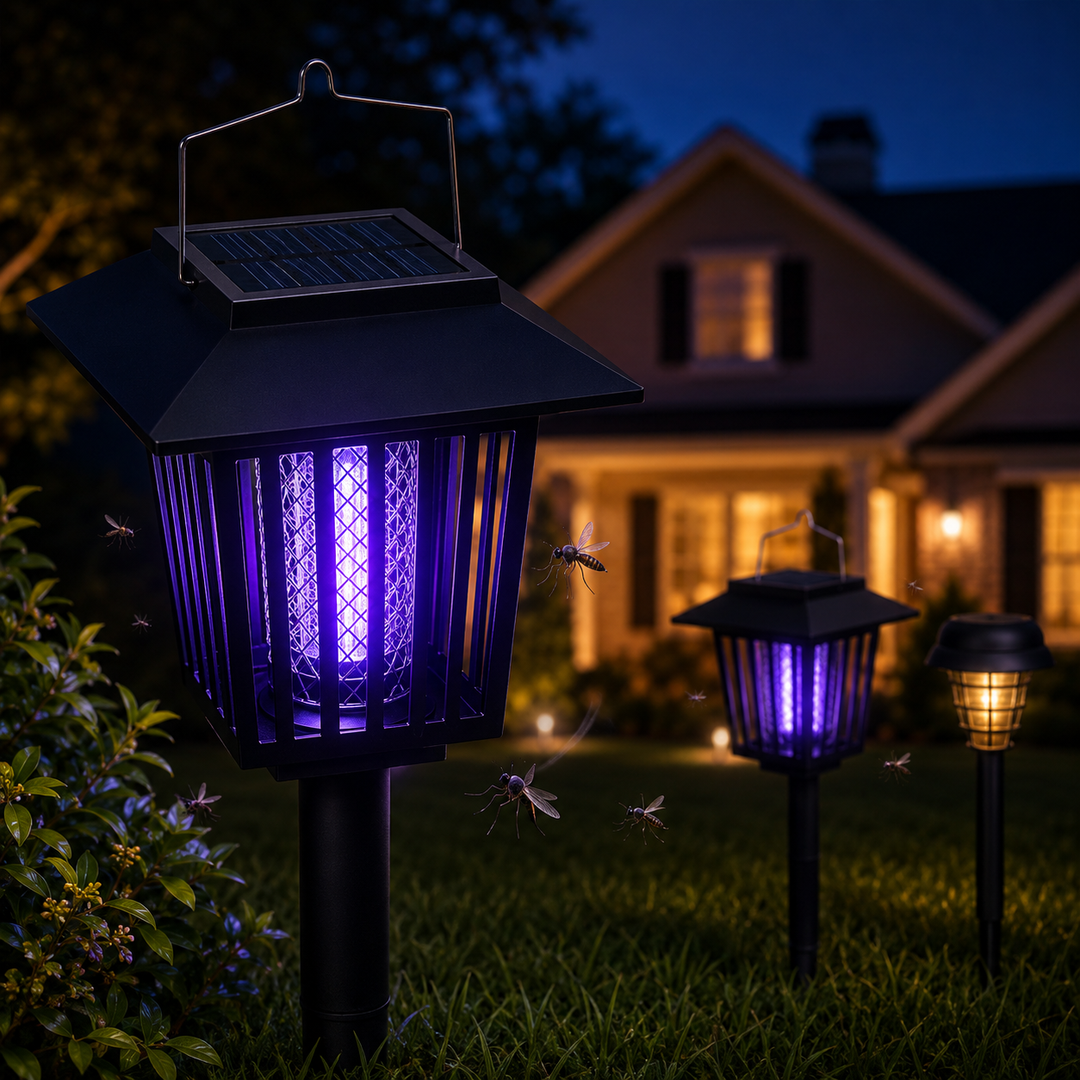Solar Bug Zapper Outdoor Mosquito Killer LED Lighting