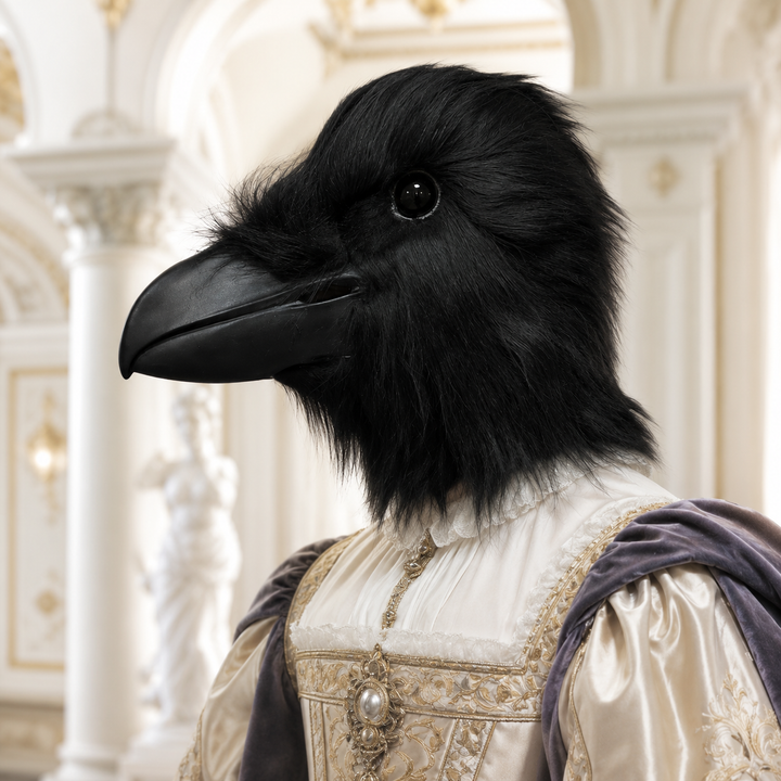 Black Raven Bird Latex Mask Halloween Horror Adult