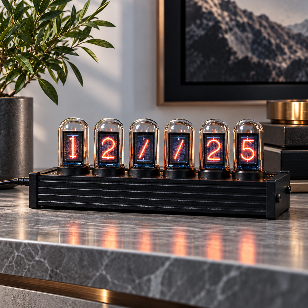 Nixie Tube Style Clock Retro Digital Desk Clock USB Powered